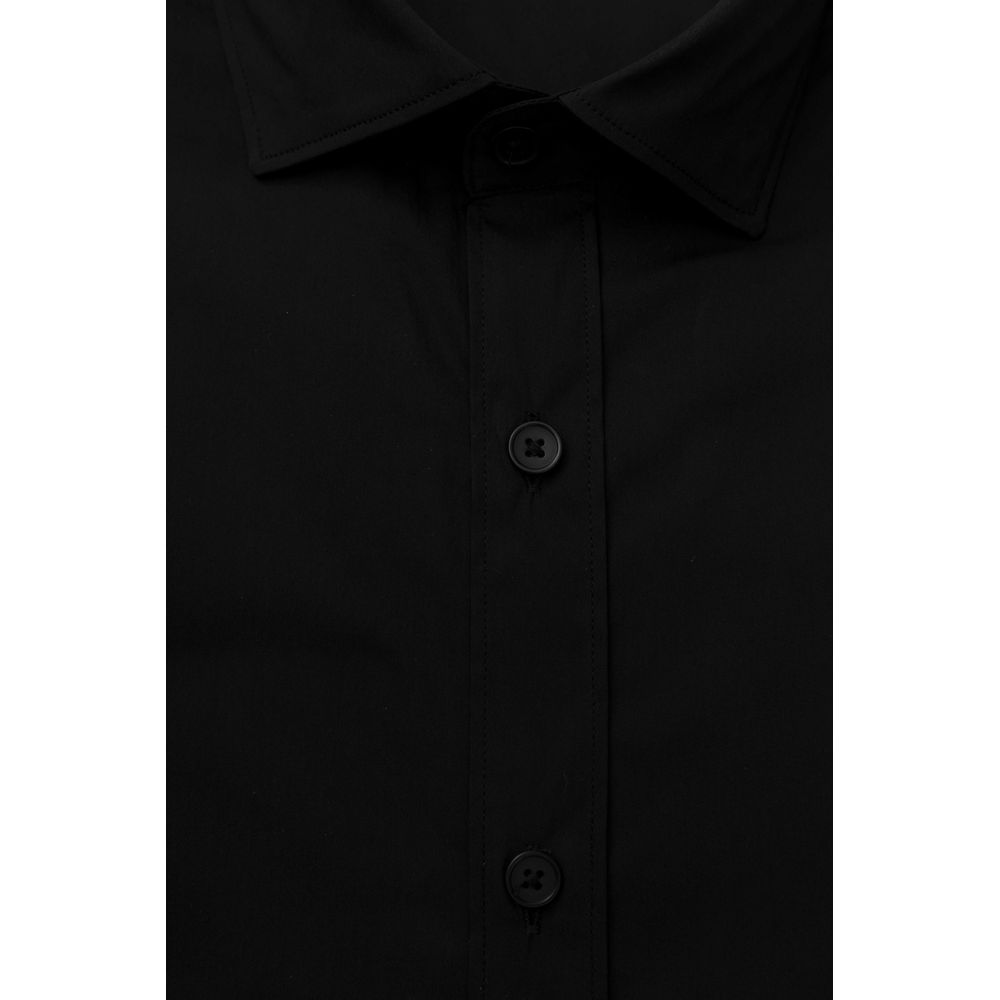 Bagutta Black Cotton Men's Slim Fit Shirt