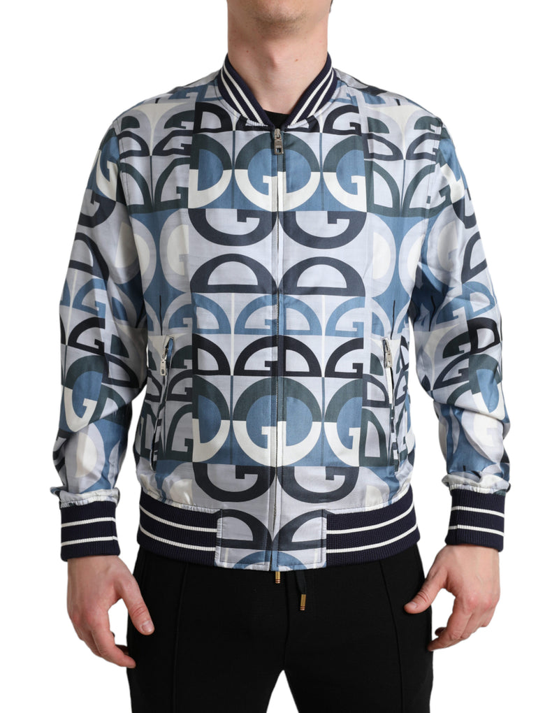 Veste bomber à imprimé multicolore avec logo de Dolce & Gabbana