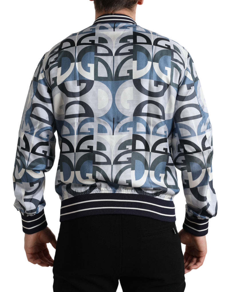 Veste bomber à imprimé multicolore avec logo de Dolce & Gabbana