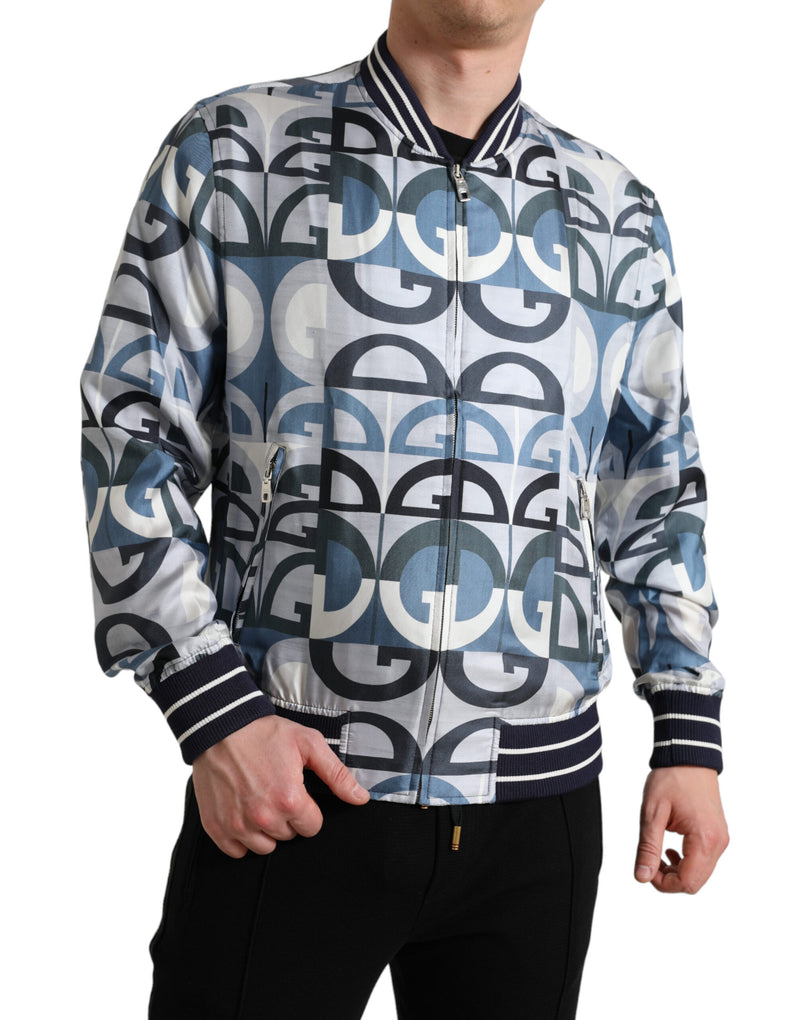 Veste bomber à imprimé multicolore avec logo de Dolce & Gabbana