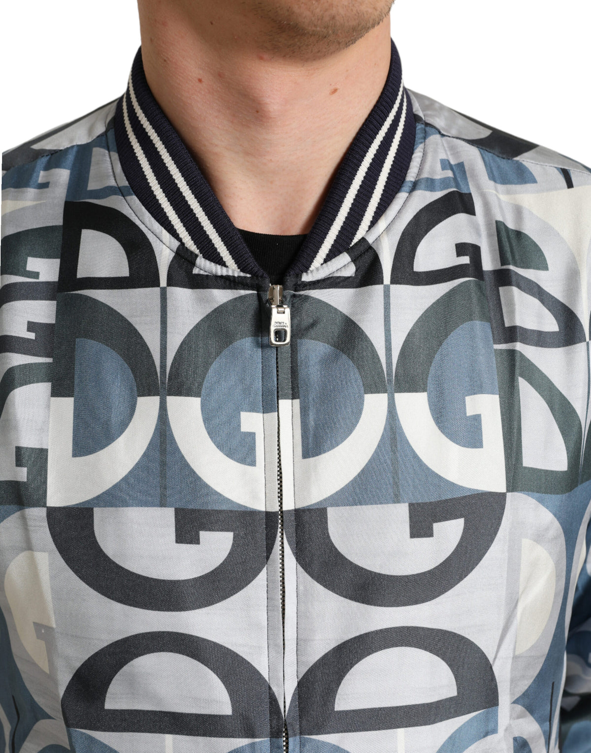 Veste bomber à imprimé multicolore avec logo de Dolce & Gabbana