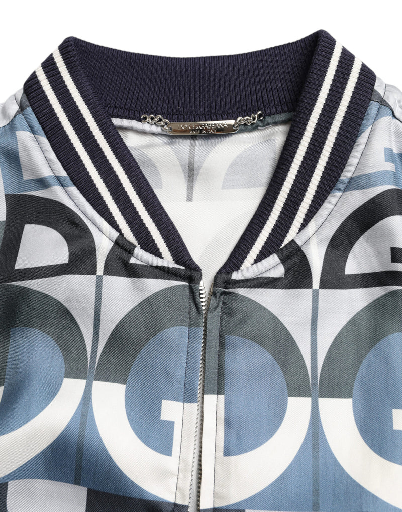 Veste bomber à imprimé multicolore avec logo de Dolce & Gabbana