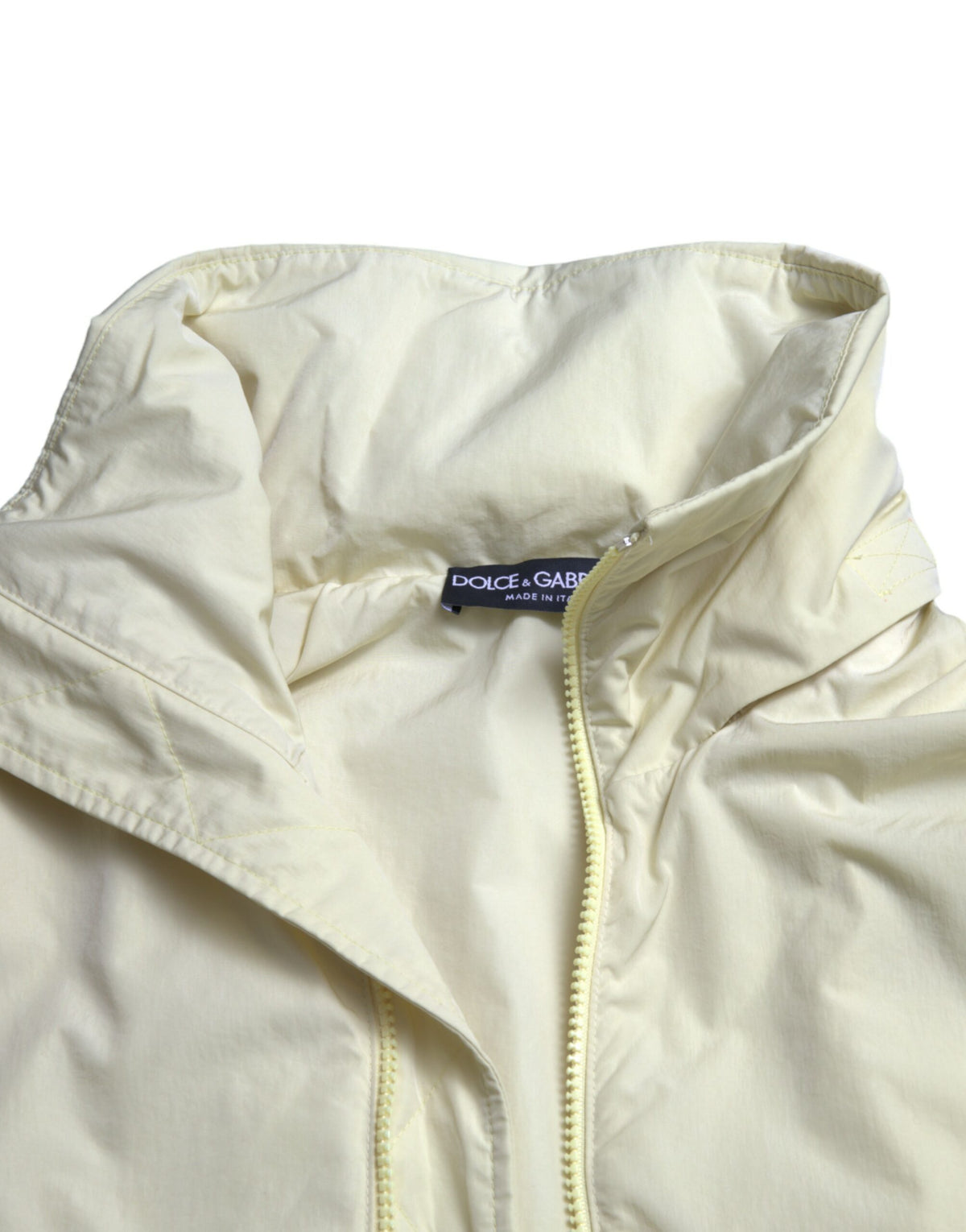 Parka à capuche zippée en nylon jaune de Dolce & Gabbana