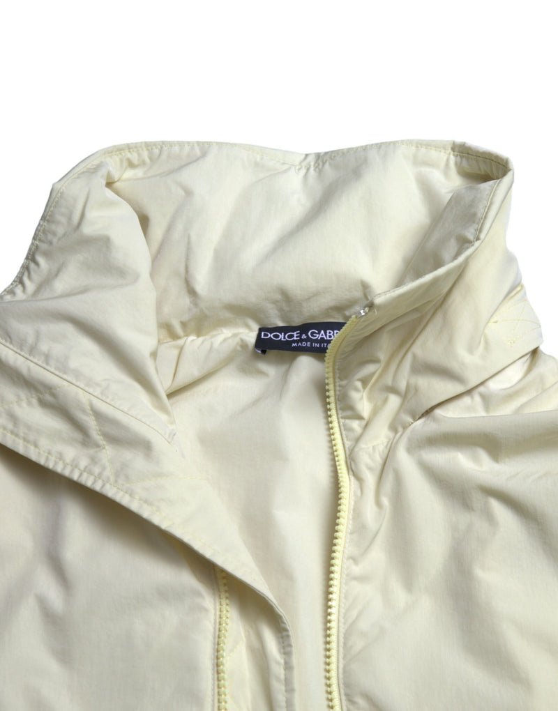 Parka à capuche zippée en nylon jaune de Dolce & Gabbana