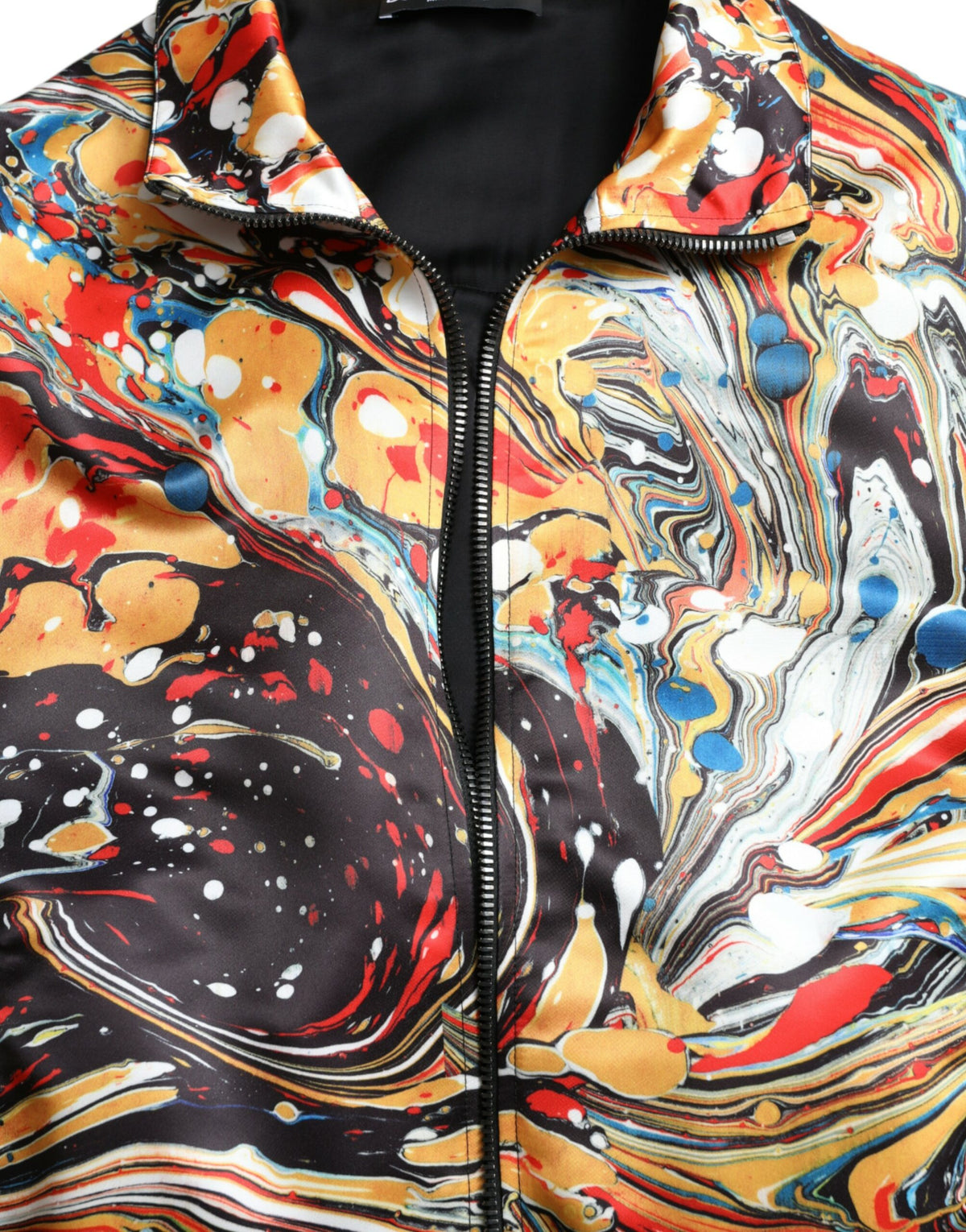Bomber Jacket en Polyester Multicolore à Motif Abstrait de Dolce & Gabbana