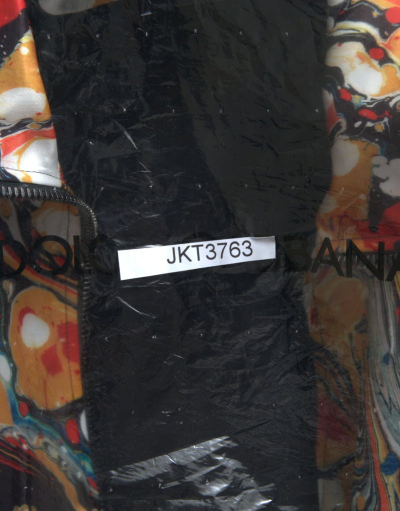 Bomber Jacket en Polyester Multicolore à Motif Abstrait de Dolce & Gabbana