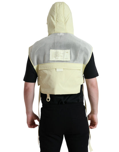 Veste gilet de sport à capuche en nylon jaune Dolce & Gabbana