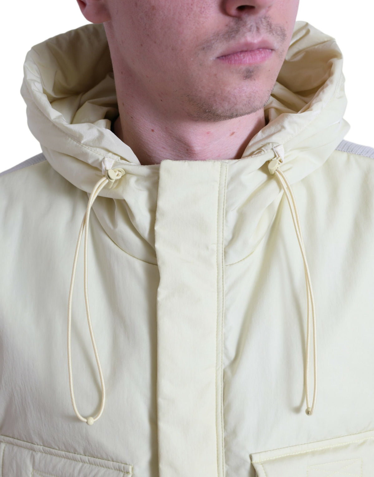 Veste gilet de sport à capuche en nylon jaune Dolce & Gabbana