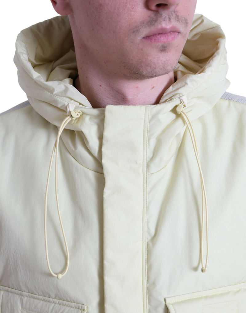 Veste gilet de sport à capuche en nylon jaune Dolce & Gabbana