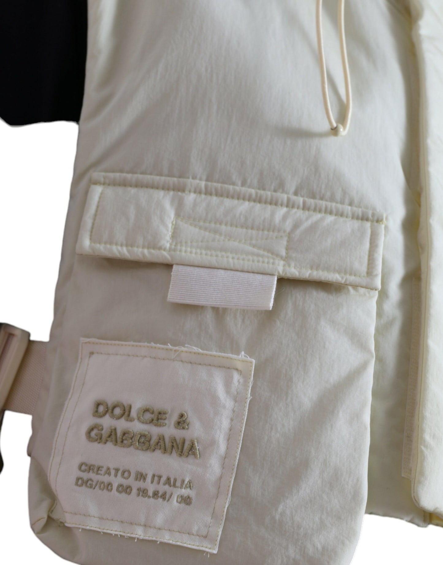 Veste gilet de sport à capuche en nylon jaune Dolce & Gabbana