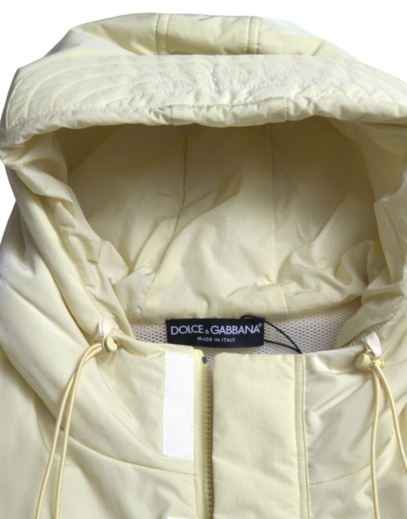 Veste gilet de sport à capuche en nylon jaune Dolce & Gabbana