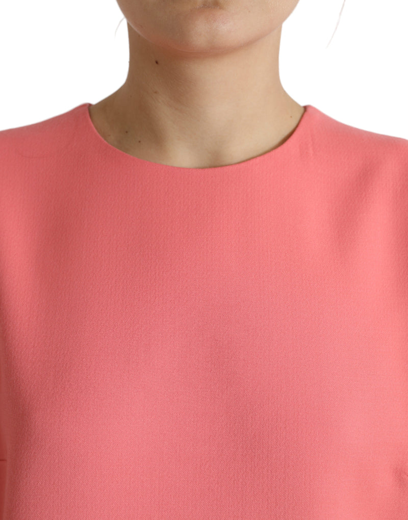 Robe Mini Sans Manches en Laine Vierge Rose Dolce & Gabbana