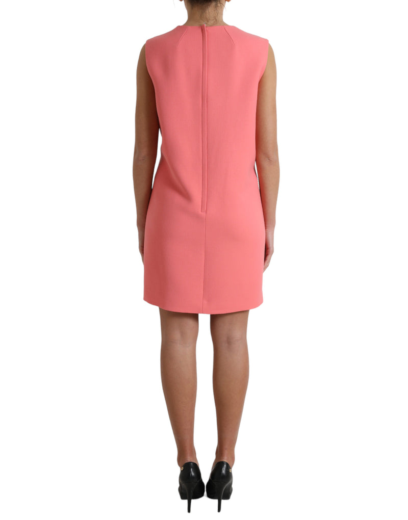 Robe Mini Sans Manches en Laine Vierge Rose Dolce & Gabbana