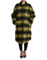 Dolce & Gabbana Manteau Long À Manches Jaunes À Carreaux