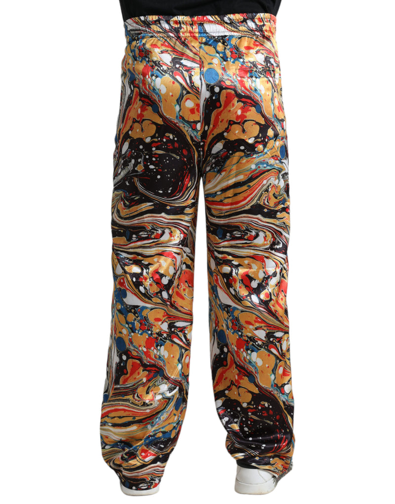 Dolce &amp; Gabbana satijnen broek met marmerprint in meerdere kleuren