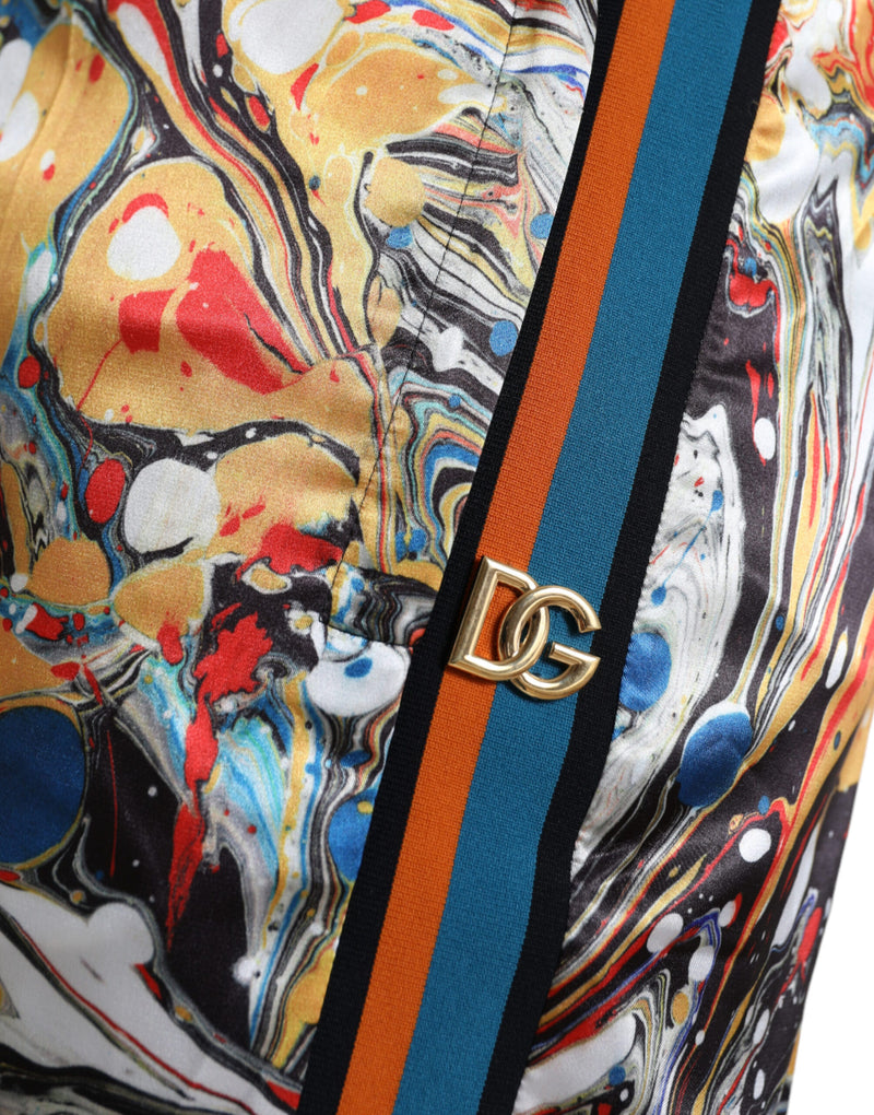 Dolce &amp; Gabbana satijnen broek met marmerprint in meerdere kleuren