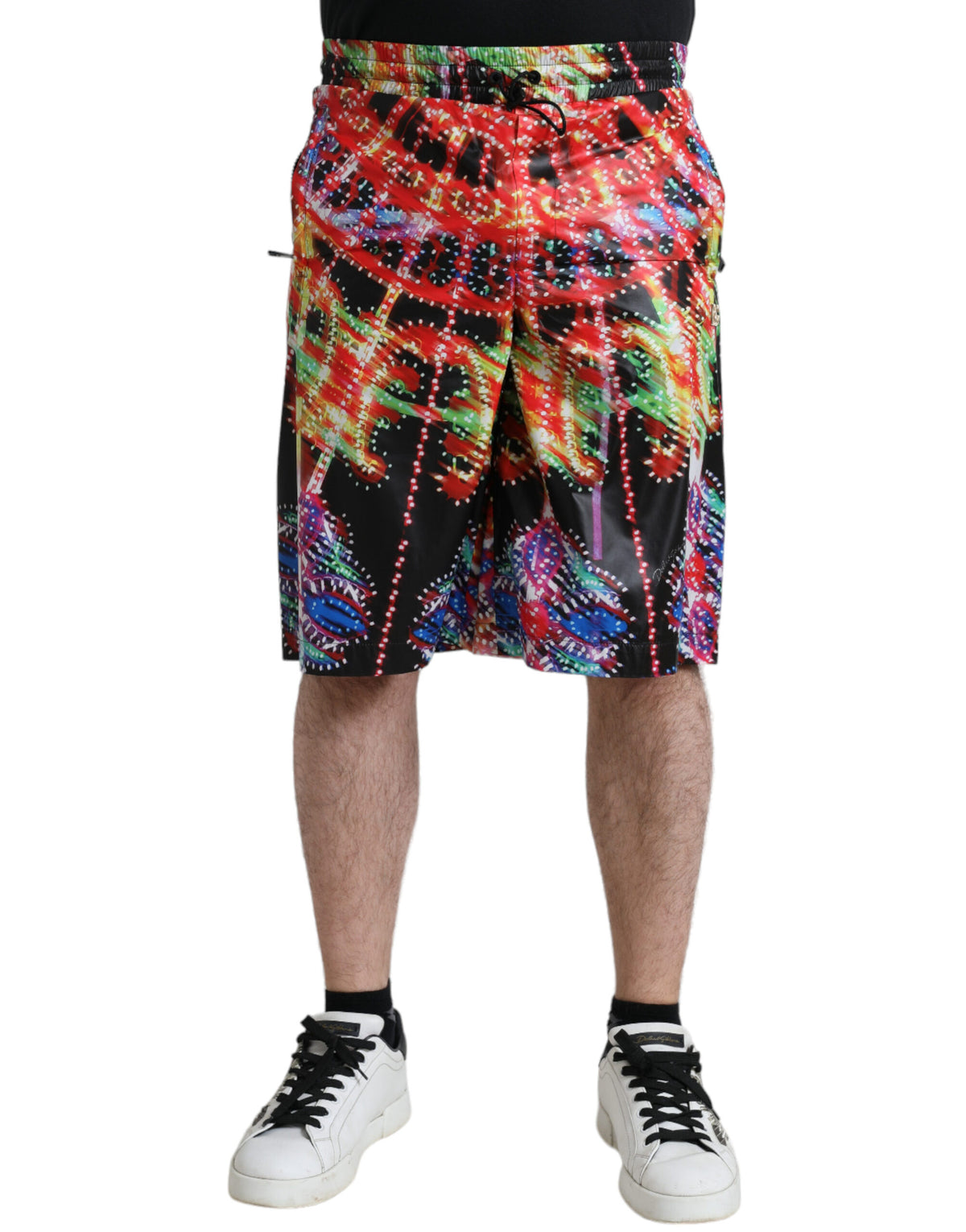Short de bain bermuda pour homme Dolce &amp; Gabbana, imprimé multicolore Luminarie.