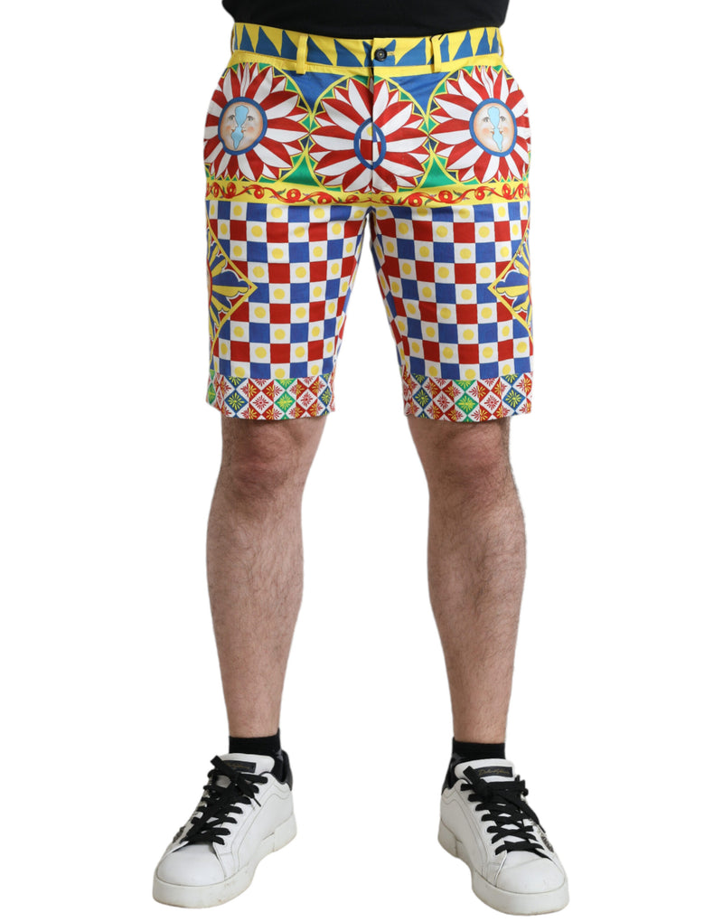 Dolce &amp; Gabbana gemengde kleuren Carretto print bermuda shorts voor heren