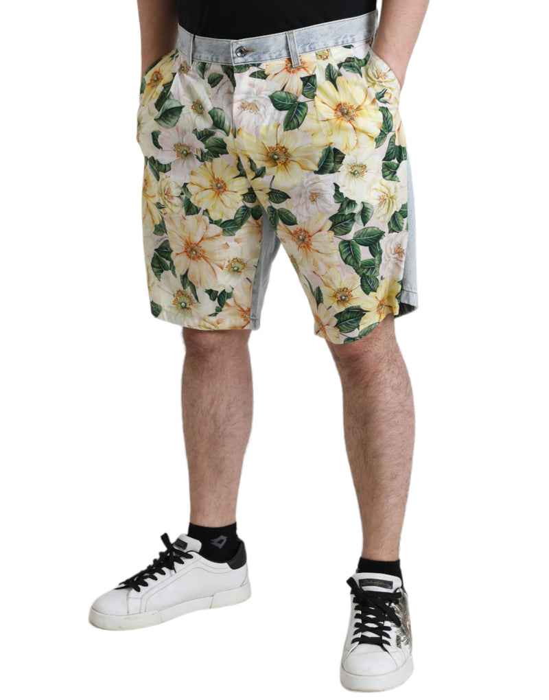 Dolce &amp; Gabbana gemengde bloemenprint denim bermudashorts