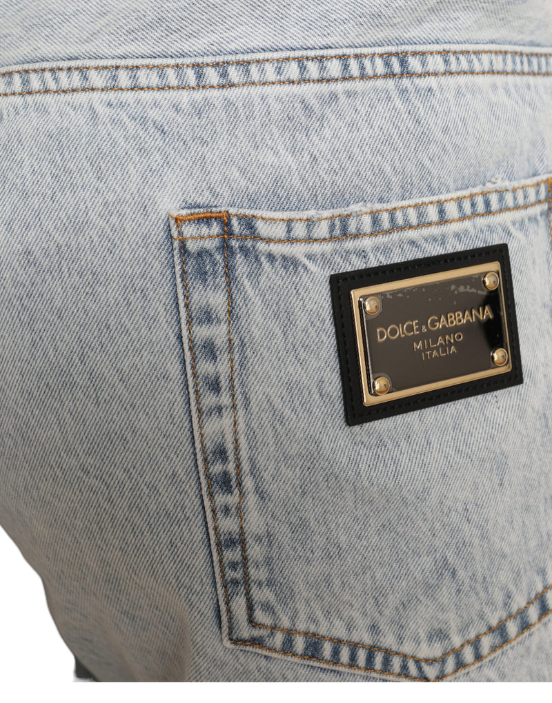 Dolce &amp; Gabbana gemengde bloemenprint denim bermudashorts