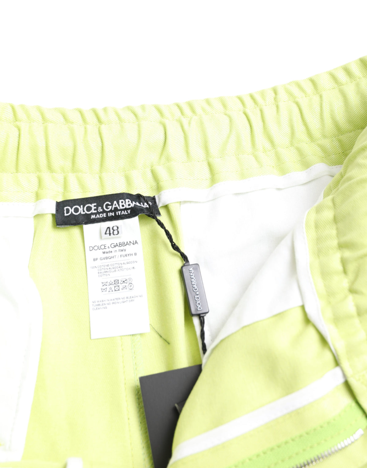 Short cargo bermuda en coton vert clair Dolce &amp; Gabbana pour homme