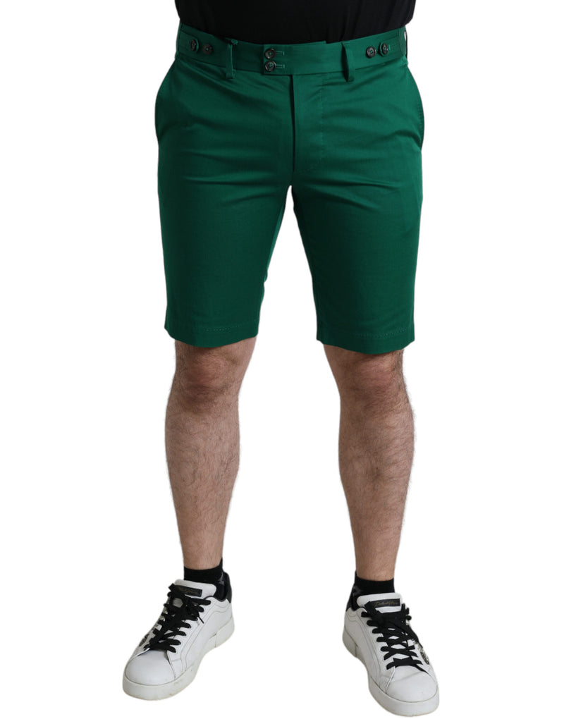 Dolce &amp; Gabbana donkergroene katoenen stretch bermudashorts voor heren