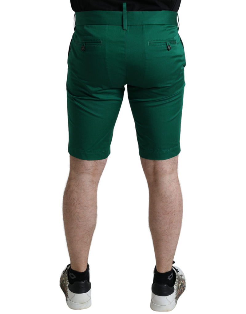 Dolce &amp; Gabbana donkergroene katoenen stretch bermudashorts voor heren
