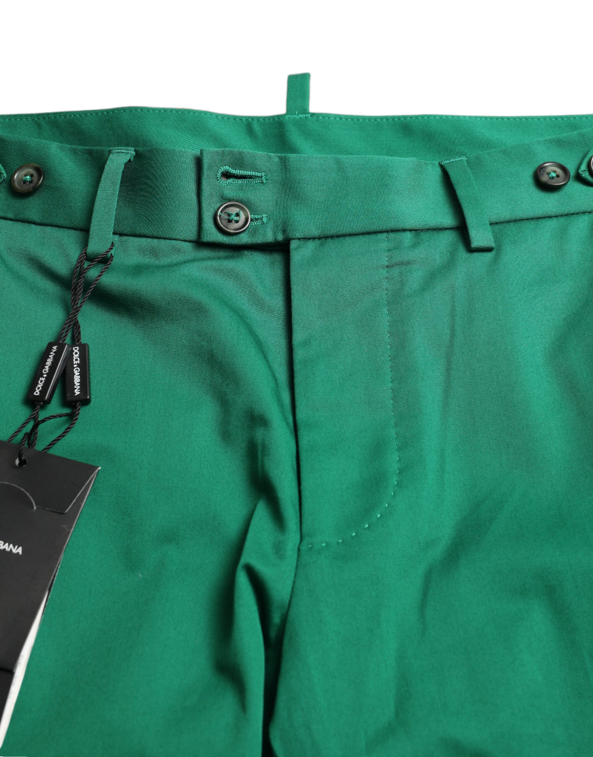 Shorts Bermuda en coton extensible vert foncé pour homme de Dolce &amp; Gabbana