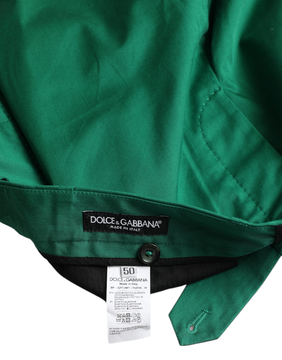Shorts Bermuda en coton extensible vert foncé pour homme de Dolce &amp; Gabbana