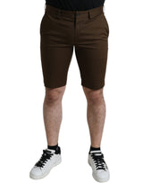 Shorts Bermuda en coton extensible brun pour homme de Dolce &amp; Gabbana