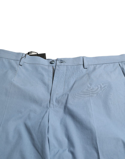 Dolce &amp; Gabbana hemdenblauwe katoenen bermudashorts met opgevouwen zoom voor heren