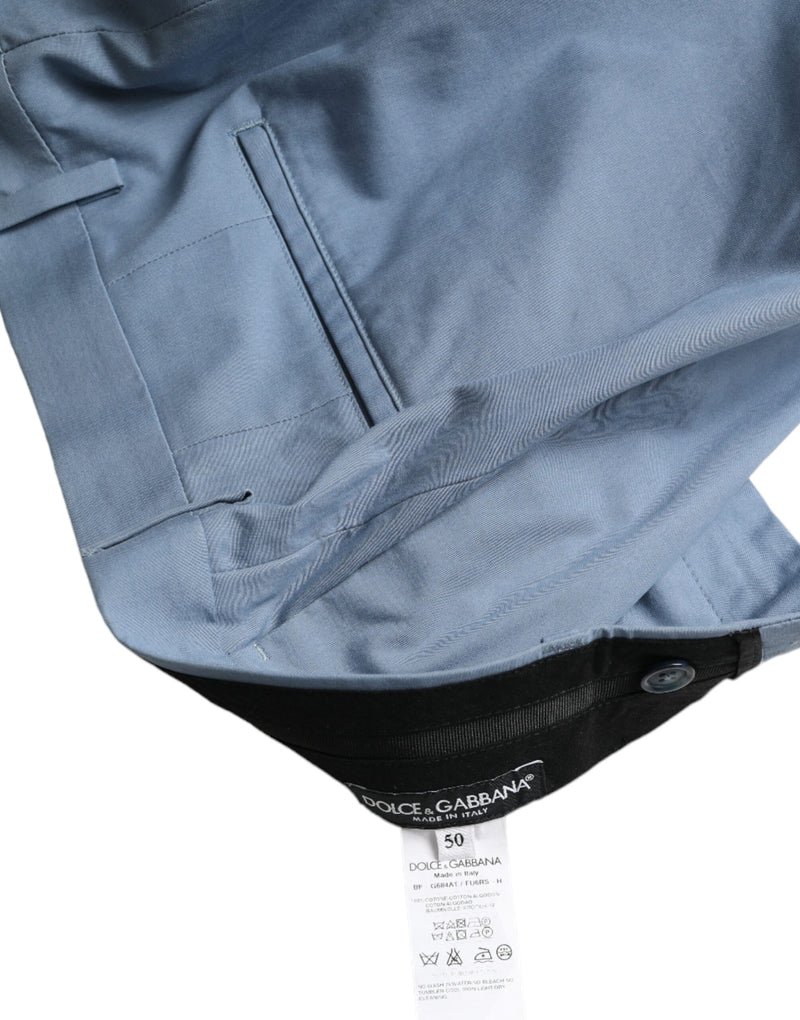 Dolce & Gabbana Sky Blue Cotton Folded Hem Men Bermuda Shorts