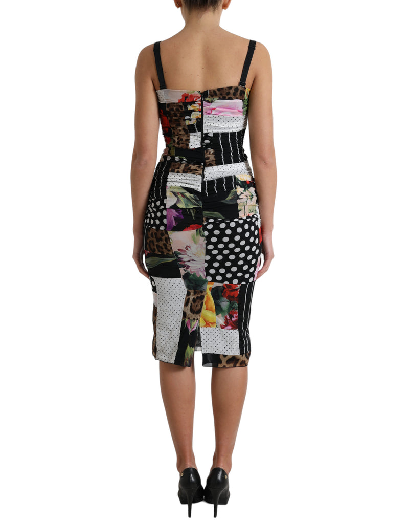 Robe Midi Florale Léopard Multicolore Dolce & Gabbana