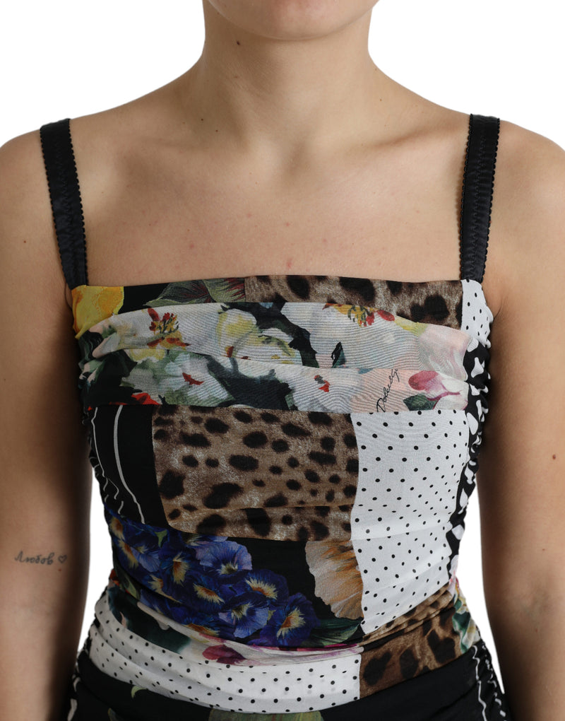 Robe Midi Florale Léopard Multicolore Dolce & Gabbana
