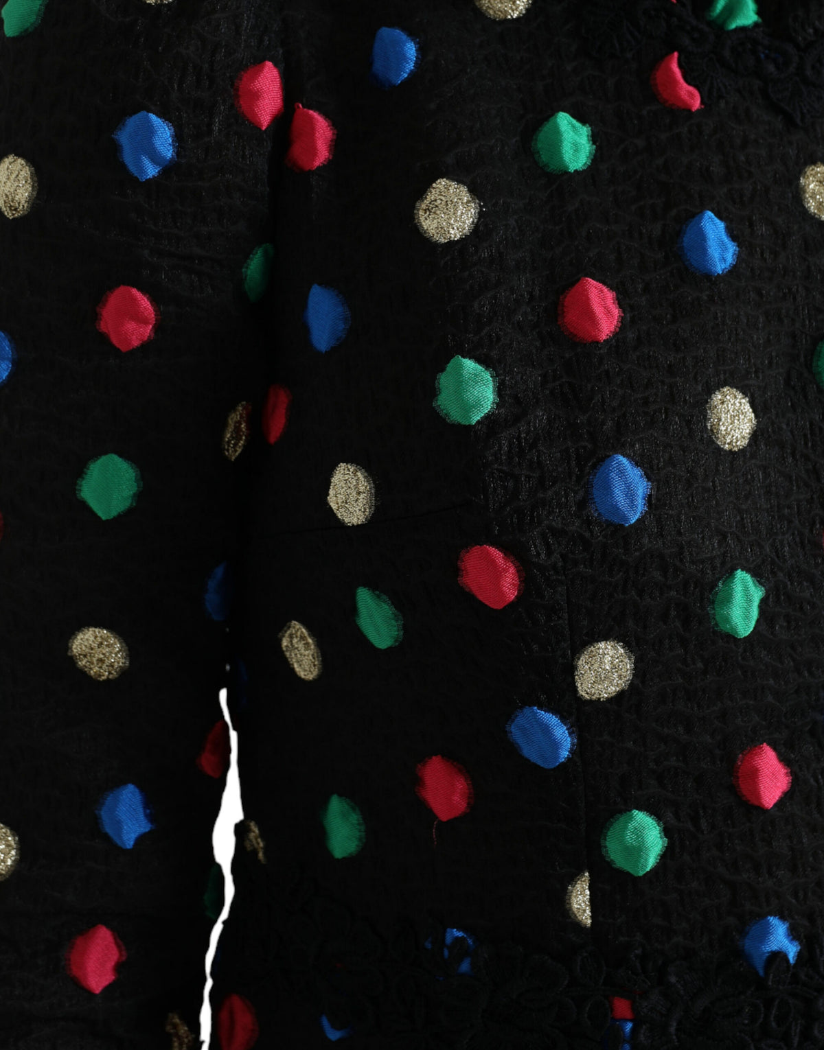 Robe Midi à Pois Noir à Volants Dolce & Gabbana