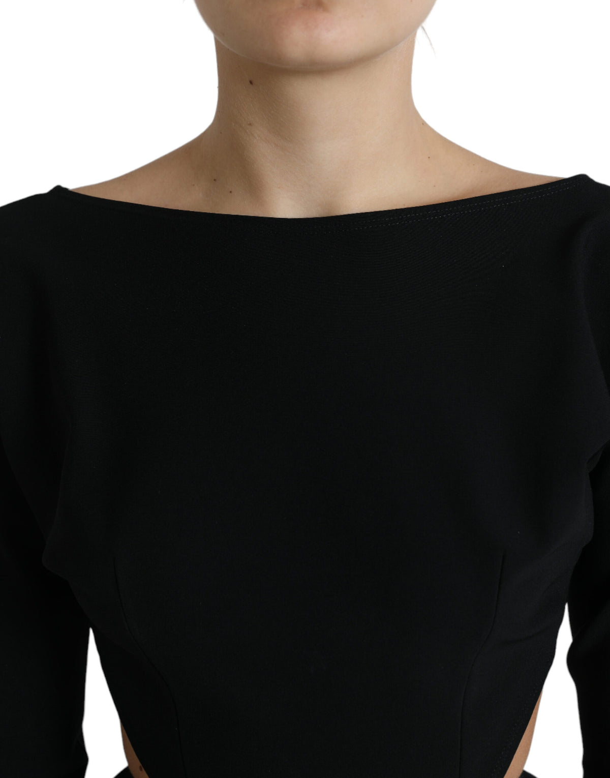 Dolce & Gabbana Robe Mini A-Line Noire en Viscose avec Découpes