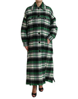 Dolce & Gabbana Veste Longue à Carreaux Verts Femme