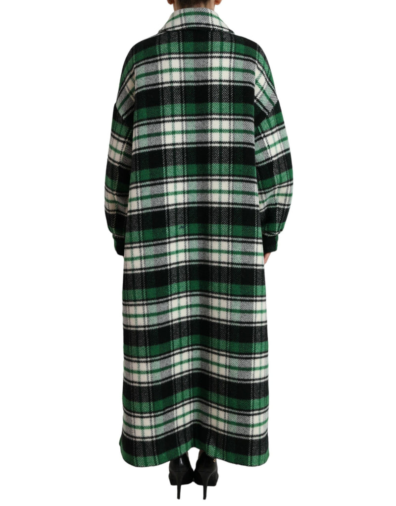 Dolce & Gabbana Veste Longue à Carreaux Verts Femme