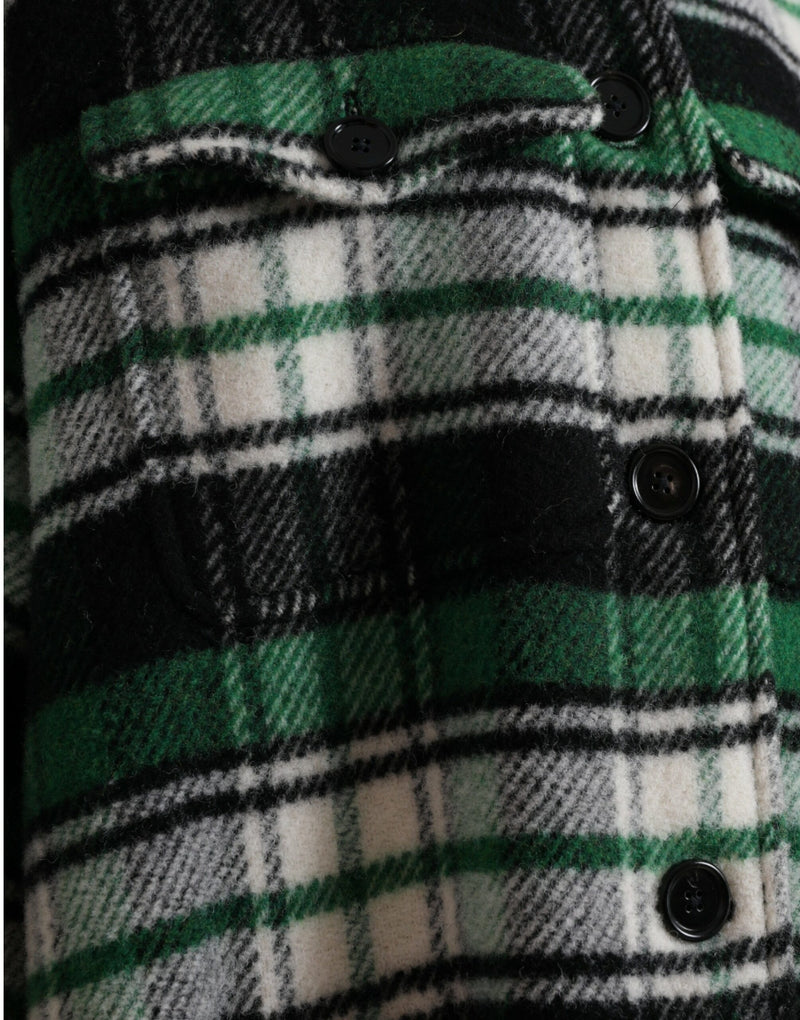 Dolce & Gabbana Veste Longue à Carreaux Verts Femme