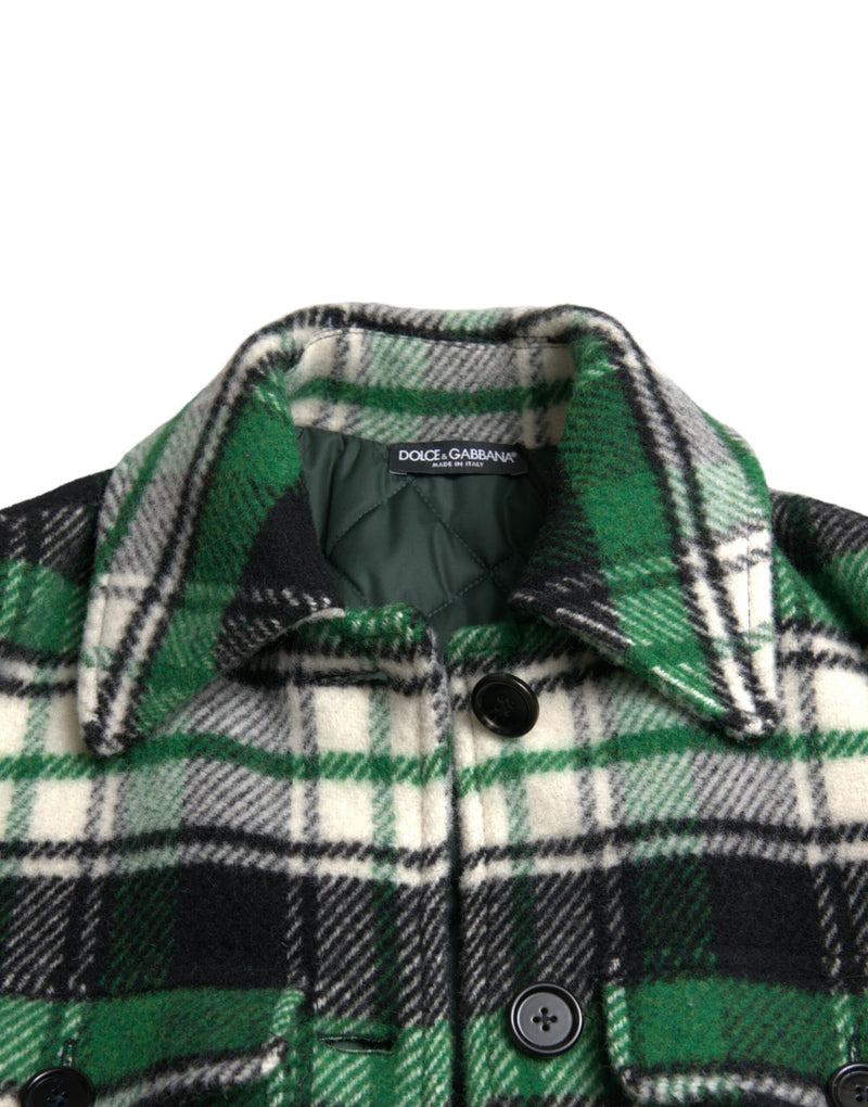 Dolce & Gabbana Veste Longue à Carreaux Verts Femme