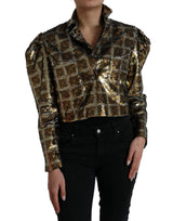 Dolce & Gabbana Veste Croppée Multicolore en Polyester Pailleté