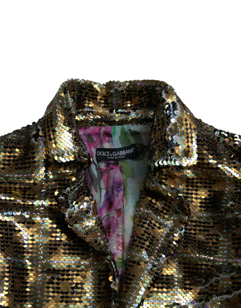 Dolce & Gabbana Veste Croppée Multicolore en Polyester Pailleté