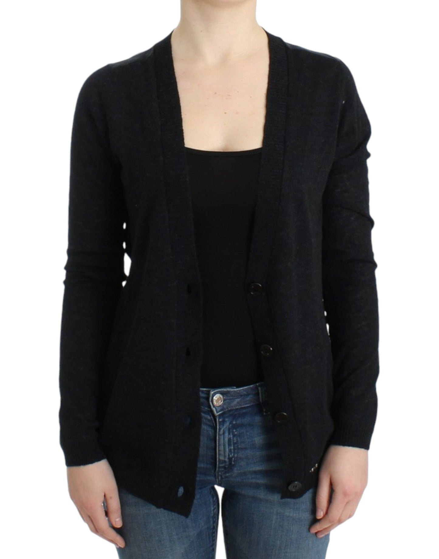 Costume National grijze wollen alpaca cardigan