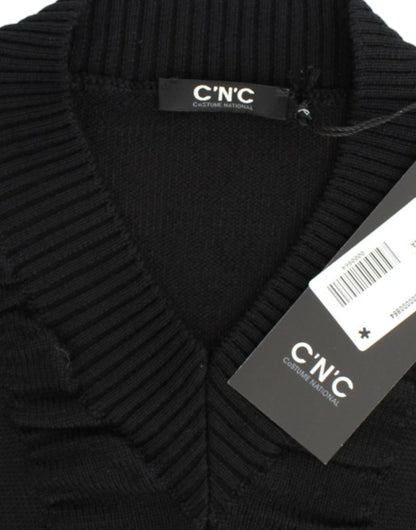 Pull en laine noir à col en V de Costume National