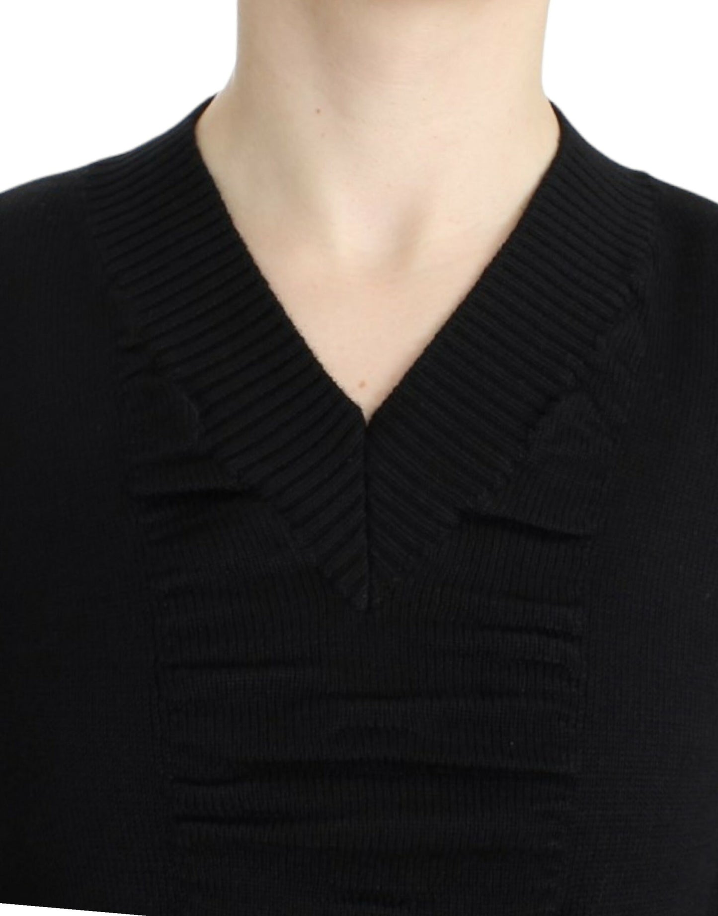 Pull en laine noir à col en V de Costume National