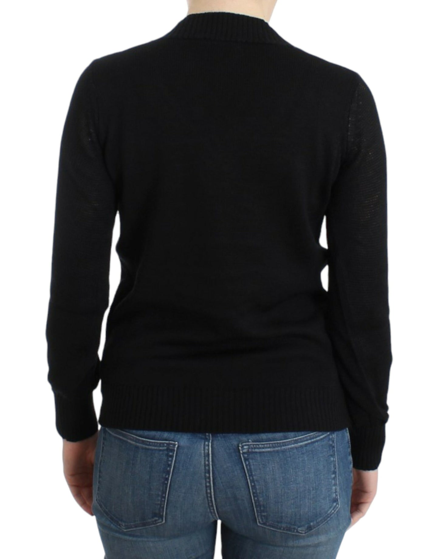 Pull en laine noir à col en V de Costume National