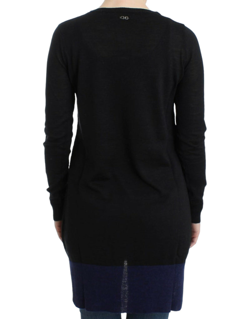 Costume National, pull léger noir à col en V