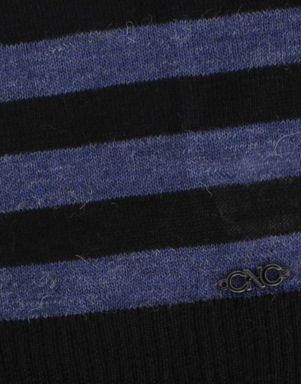 Pull à col en V rayé noir de Costume National