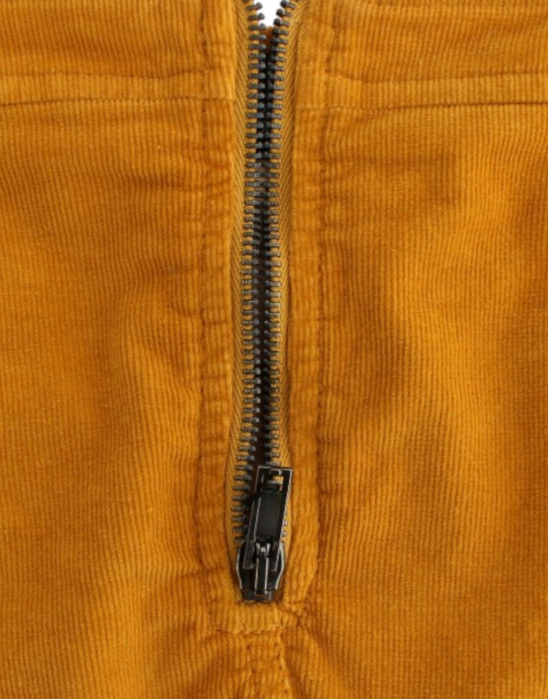 Costume National, jupe mini en velours côtelé jaune