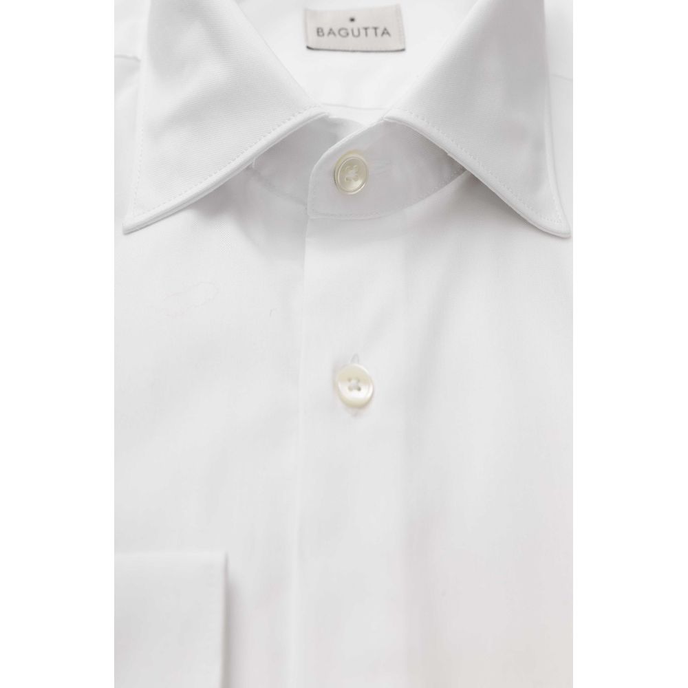 Bagutta Medium Fit White Cotton Shirt for Men